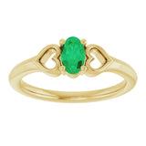Oval Emerald Youth Ring in Yellow Gold
