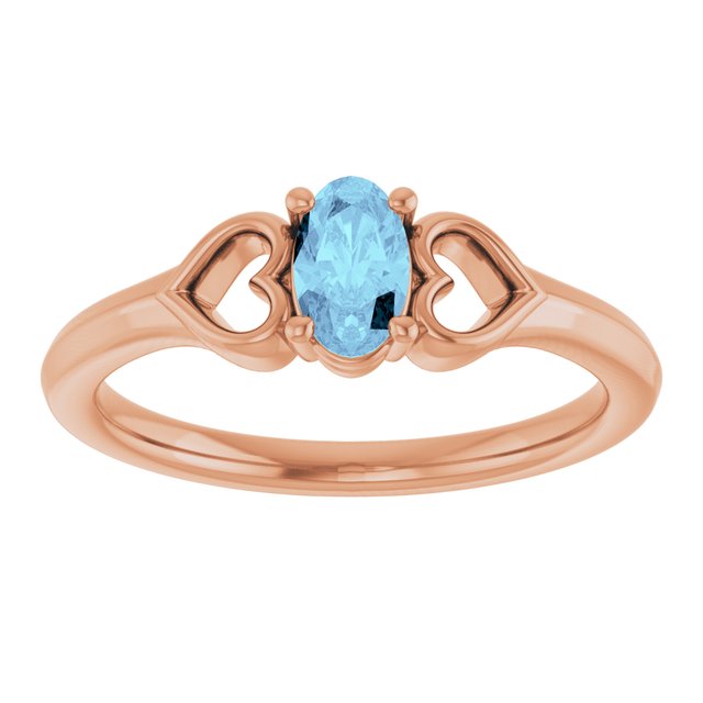 Oval Aquamarine Youth Ring in Rose Gold