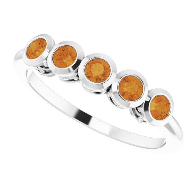 Round Citrine Accented Ring in Gold and Platinum