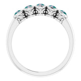 Round Alexandrite Accented Ring in Gold and Platinum