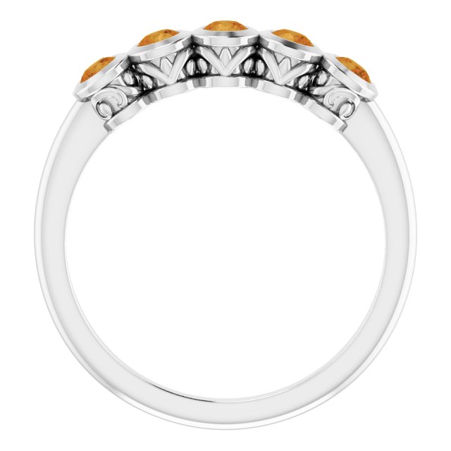 Round Citrine Accented Ring in Gold and Platinum