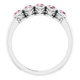 Round Pink Tourmaline Accented Ring in Gold and Platinum