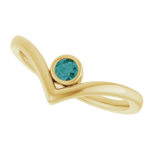 Round Lab-Grown Alexandrite Solitaire Ring in Yellow Gold