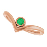 Round Emerald Solitaire Ring in Rose Gold