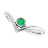 Round Lab-Grown Emerald Solitaire Ring in White Gold