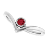Round Lab-Grown Ruby Solitaire Ring in Platinum
