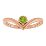 Round Peridot Solitaire Ring in Rose Gold