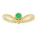 Round Lab-Grown Emerald Solitaire Ring in Yellow Gold