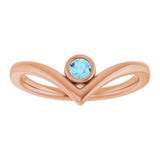 Round Aquamarine Solitaire Ring in Rose Gold
