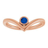Round Blue Sapphire Solitaire Ring in Rose Gold
