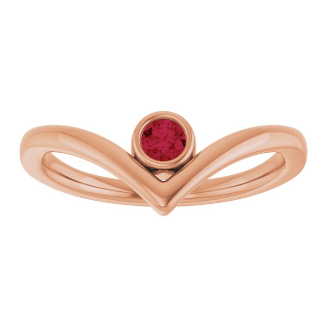 Round Ruby Solitaire Ring in Rose Gold