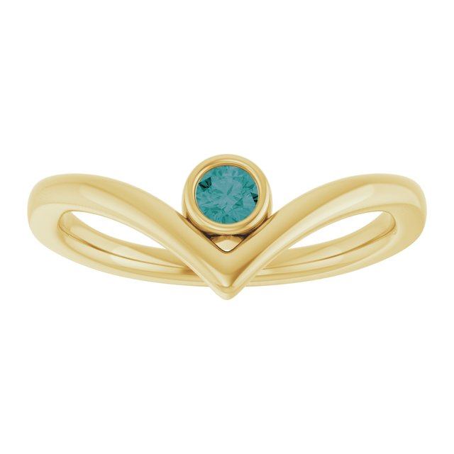 Round Lab-Grown Alexandrite Solitaire Ring in Yellow Gold