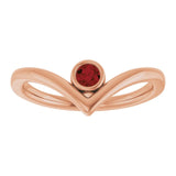 Round Mozambique Garnet Solitaire Ring in Rose Gold