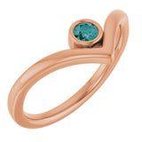 Round Lab-Grown Alexandrite Solitaire Ring in Rose Gold