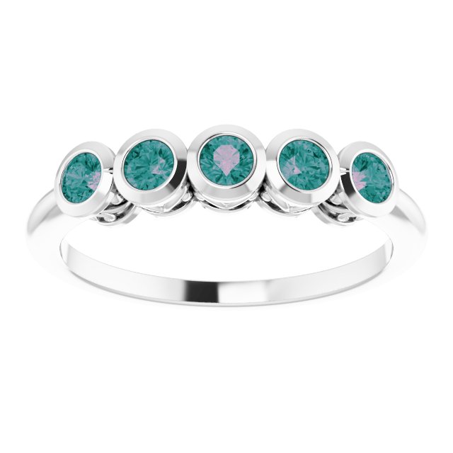 Round Alexandrite Accented Ring in Gold and Platinum
