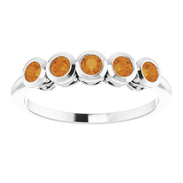 Round Citrine Accented Ring in Gold and Platinum