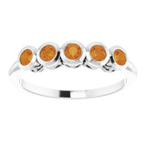 Round Citrine Accented Ring in Gold and Platinum