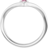 Round Pink Tourmaline Solitaire Ring in Platinum