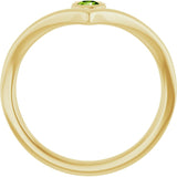 Round Peridot Solitaire Ring in Yellow Gold