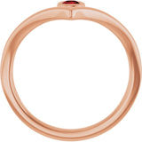 Round Mozambique Garnet Solitaire Ring in Rose Gold