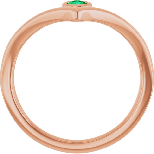Round Lab-Grown Emerald Solitaire Ring in Rose Gold