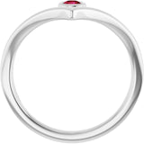 Round Lab-Grown Ruby Solitaire Ring in Platinum