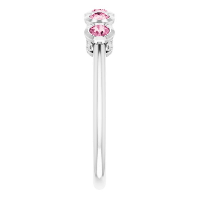 Round Pink Tourmaline Accented Ring in Gold and Platinum