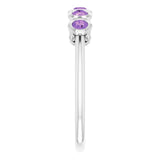 Round Amethyst Accented Ring in Gold and Platinum