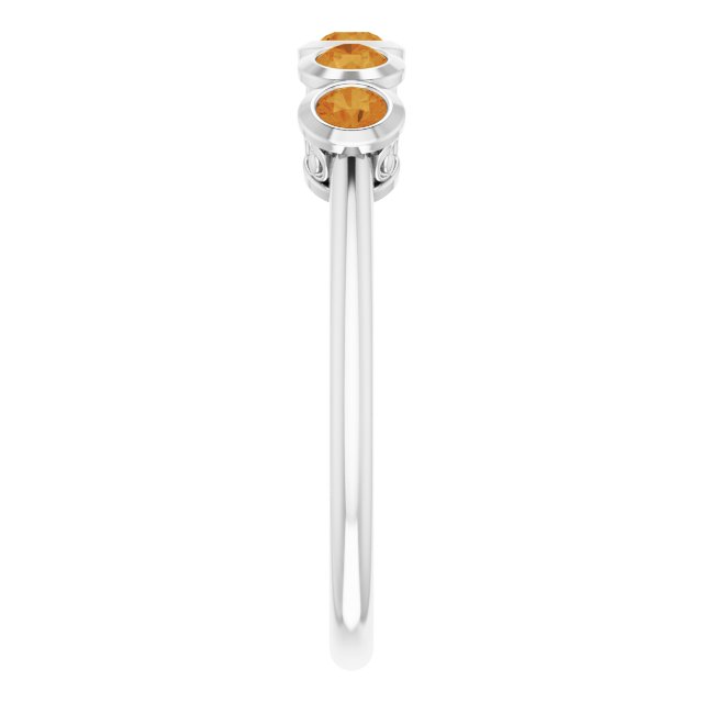 Round Citrine Accented Ring in Gold and Platinum