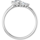 Pear White Sapphire & Diamond Accented Ring in White Gold