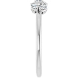 Pear White Sapphire & Diamond Accented Ring in White Gold