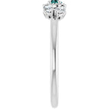 Pear Lab-Grown Alexandrite & Diamond Ring in Gold and Platinum