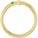Round Peridot Crosses Ring in Yellow Gold