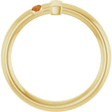 Round Citrine Crosses Ring in Yellow Gold