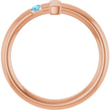 Round Aquamarine Crosses Ring in Rose Gold