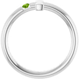 Round Peridot Crosses Ring in White Gold