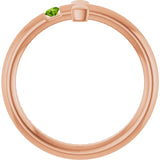 Round Peridot Crosses Ring in Rose Gold