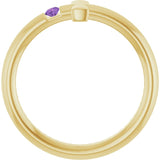 Round Amethyst Crosses Ring in Yellow Gold