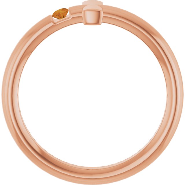 Round Citrine Crosses Ring in Rose Gold