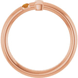 Round Citrine Crosses Ring in Rose Gold
