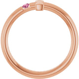 Round Pink Tourmaline Crosses Ring in Rose Gold