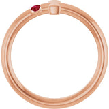 Round Ruby Crosses Ring in Rose Gold