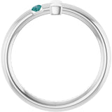 Round Alexandrite Crosses Ring in White Gold
