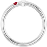 Round Ruby Crosses Ring in Platinum