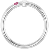 Round Pink Tourmaline Crosses Ring in White Gold