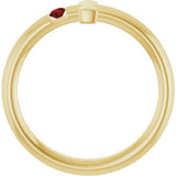 Round Mozambique Garnet Crosses Ring in Yellow Gold