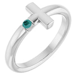 Round Alexandrite Crosses Ring in Platinum