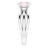 Oval Pink Mandganite Solitaire Ring in Gold and Platinum