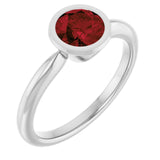 Natural Mozambique Garnet 10k White Gold Solitaire Ring in
