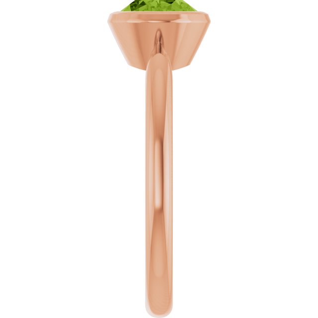 Natural Peridot Rose Gold Solitaire Ring in | oval
